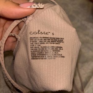 Tan to light brown sleep bra can also use as a crop top